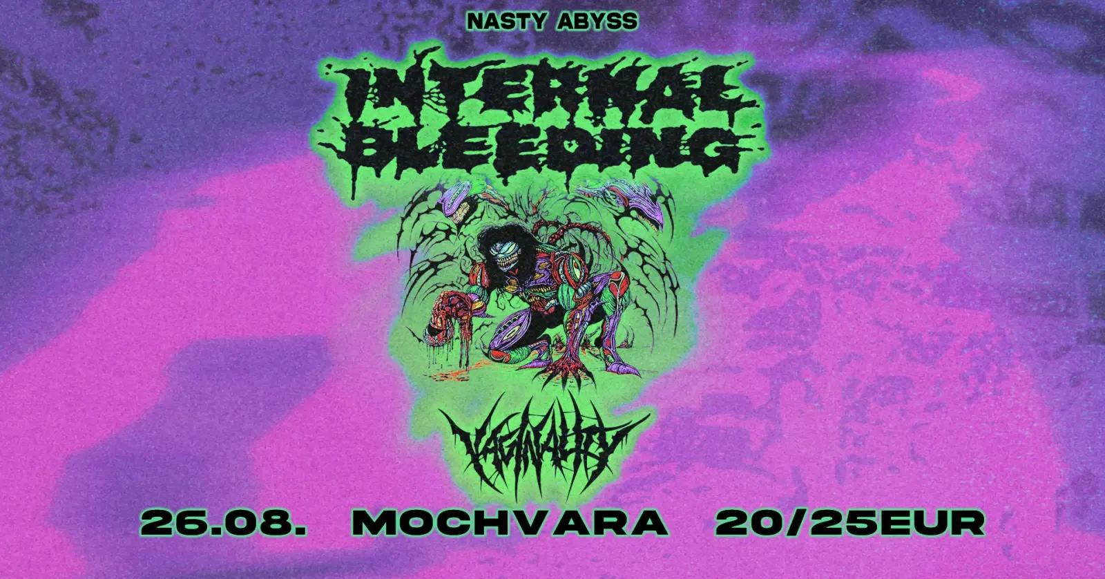 Internal Bleeding, Porazium, Vaginality - Klub Močvara - Zagreb - 18.08.2026.