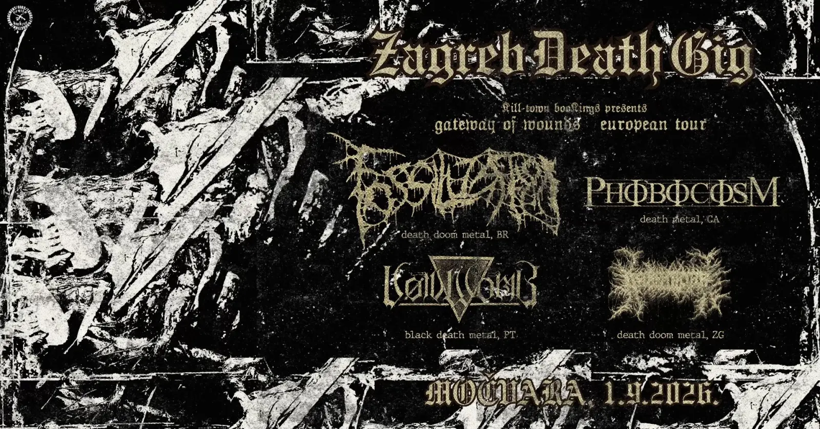 Fossilization, Phobocosm, Vøidwomb, Decrepit Altar - Klub Močvara - Zagreb - 18.08.2026.