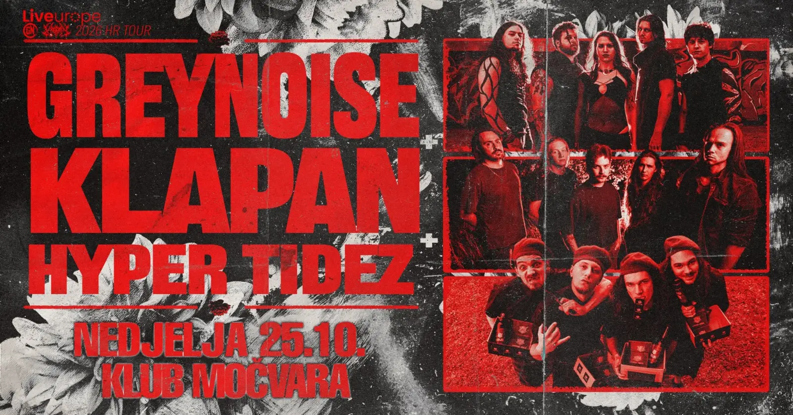Greynoise, Klapan, Hyper Tidez - Klub Močvara - Zagreb - 15.09.2026.