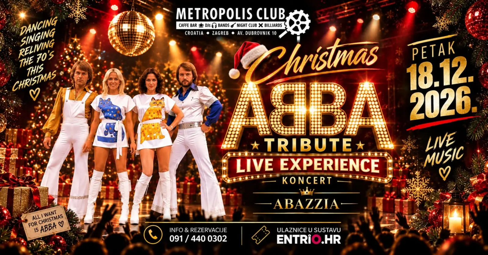 Abbazia – ABBA Tribute Band - Metropolis music & billiards club - Zagreb - 21.09.2026.