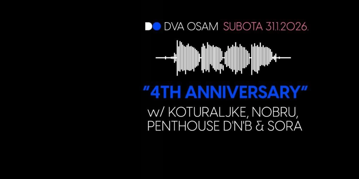 DROP ‘4th Anniversary’ w/ KOTURALJKE, NOBRU, PENTHOUSE D’N’B & SORA @ DVA OSAM