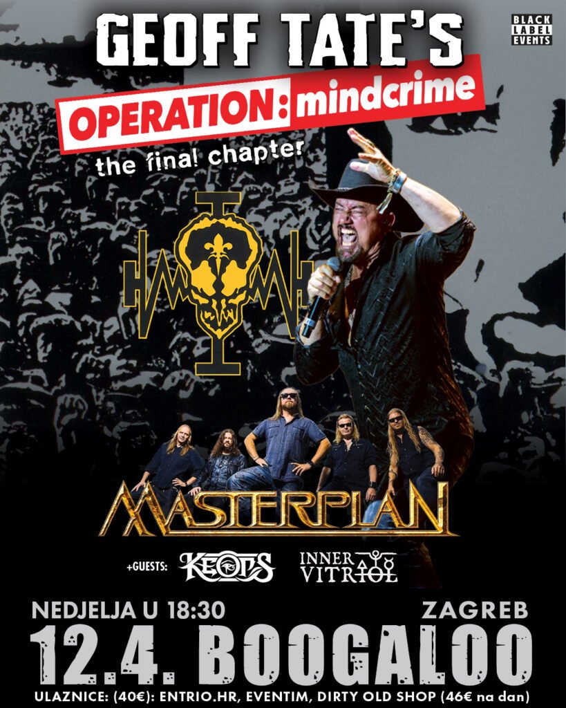 LEGENDARNI VOKALIST GEOFF TATE IZ GRUPE QUEENSRŸCHE DOLAZI 12. 04. 2026. U ZAGREB S OPROŠTAJNOM TURNEJOM „OPERATION: MINDCRIME - THE FINAL CHAPTER“