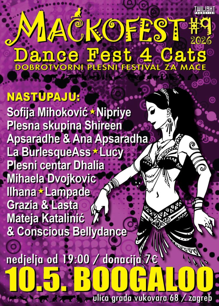 MAČKOFEST # 9 - DANCE FEST 4 CATS - TRADICIONALNI DOBROTVORNI PLESNI SHOW ZA POMOĆ MAČKAMA U NEDJELJU 10.05. U ZAGREBAČKOM KLUBU BOOGALOO