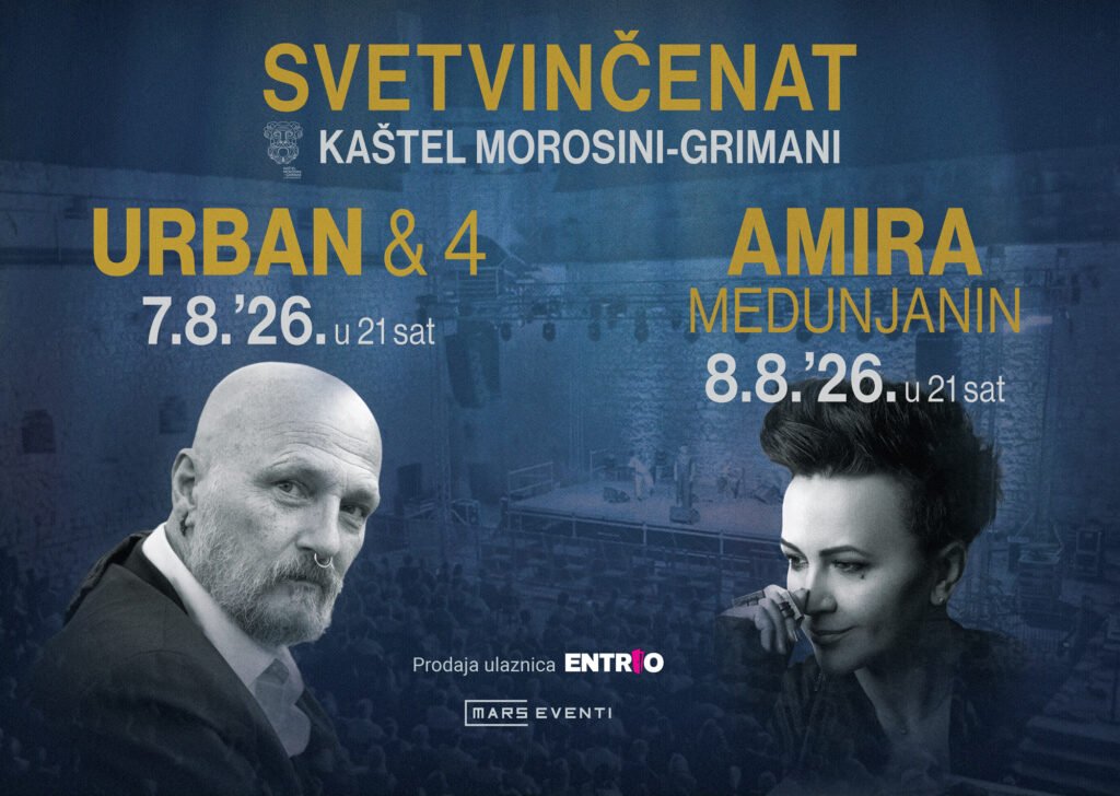 Dvije večeri emocije pod istarskim nebom: Urban&4 i Amira Medunjanin u kolovozu u Kaštelu Morosini-Grimani